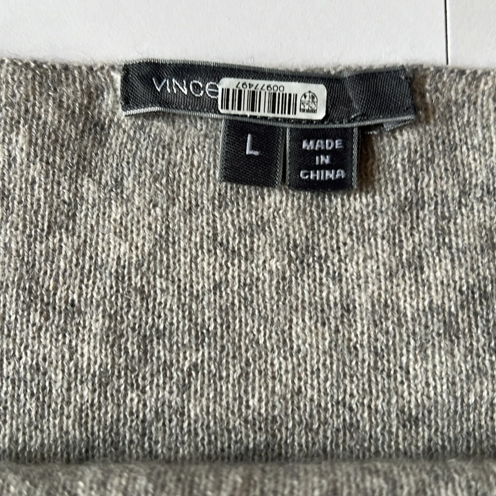 Vince Cashmere Wool Blend Colorblock Sweater Women’s Size Large Repairs - Picture 12 of 14